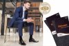 Steven Skarpety garniturowe merino wool 130 melanż szary
